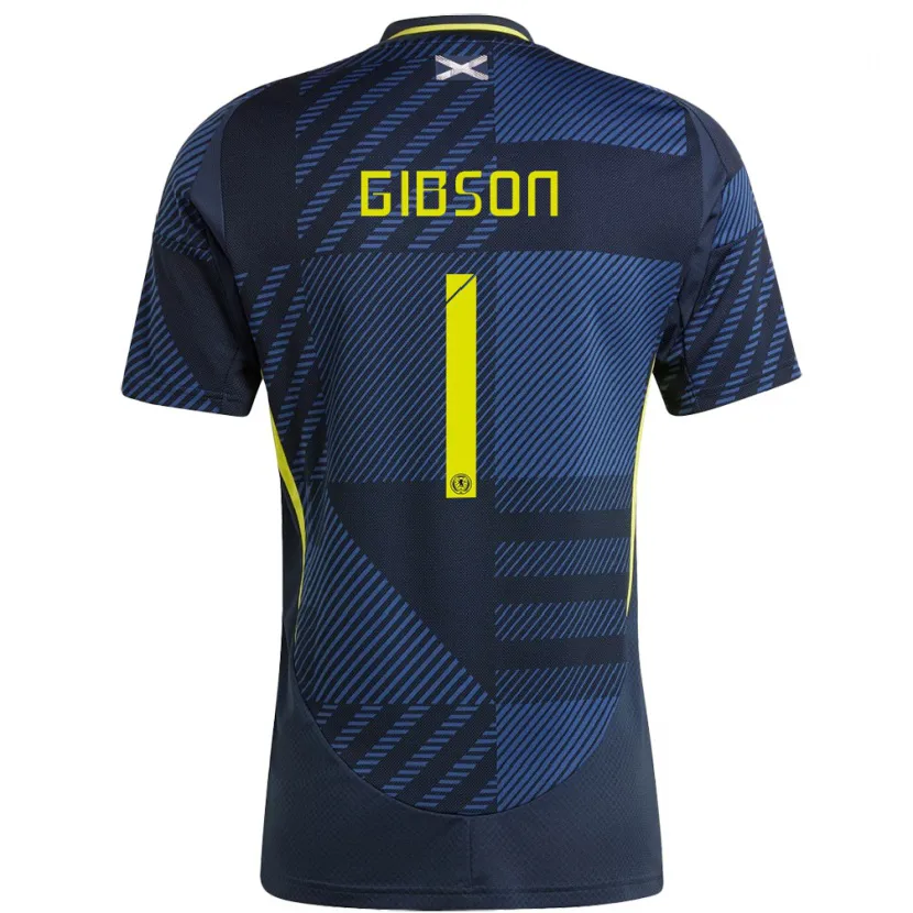 Danxen Niño Camiseta Escocia Lee Gibson #1 Azul Oscuro 1ª Equipación 24-26 La Camisa México