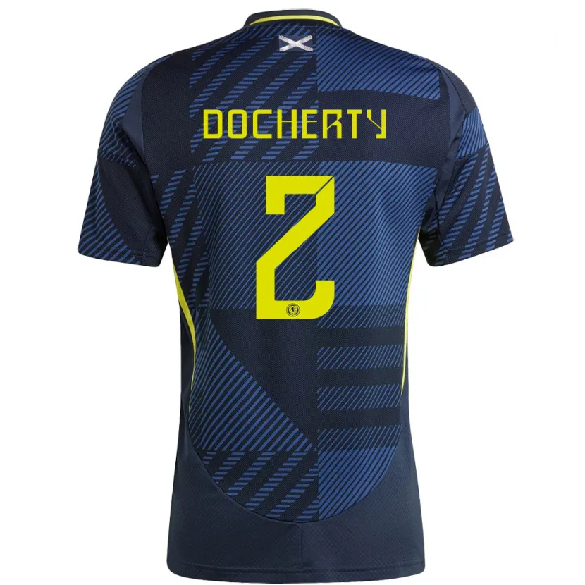 Danxen Niño Camiseta Escocia Nicola Docherty #2 Azul Oscuro 1ª Equipación 24-26 La Camisa México