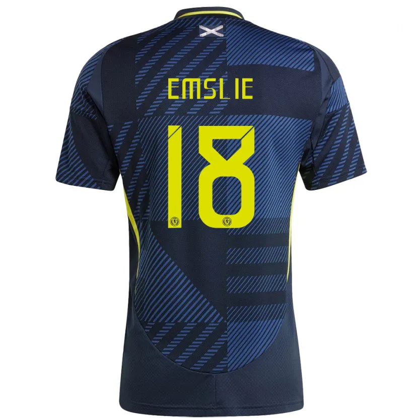 Danxen Niño Camiseta Escocia Claire Emslie #18 Azul Oscuro 1ª Equipación 24-26 La Camisa México