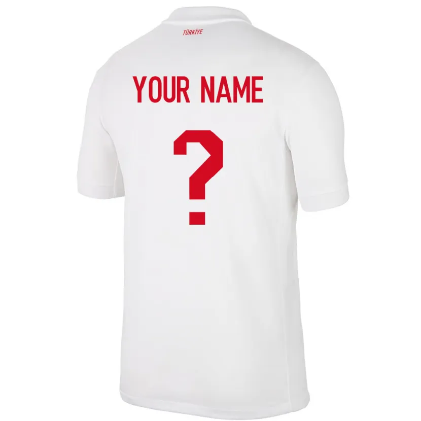 Danxen Niño Camiseta Turquía Su Nombre #0 Blanco 1ª Equipación 24-26 La Camisa México
