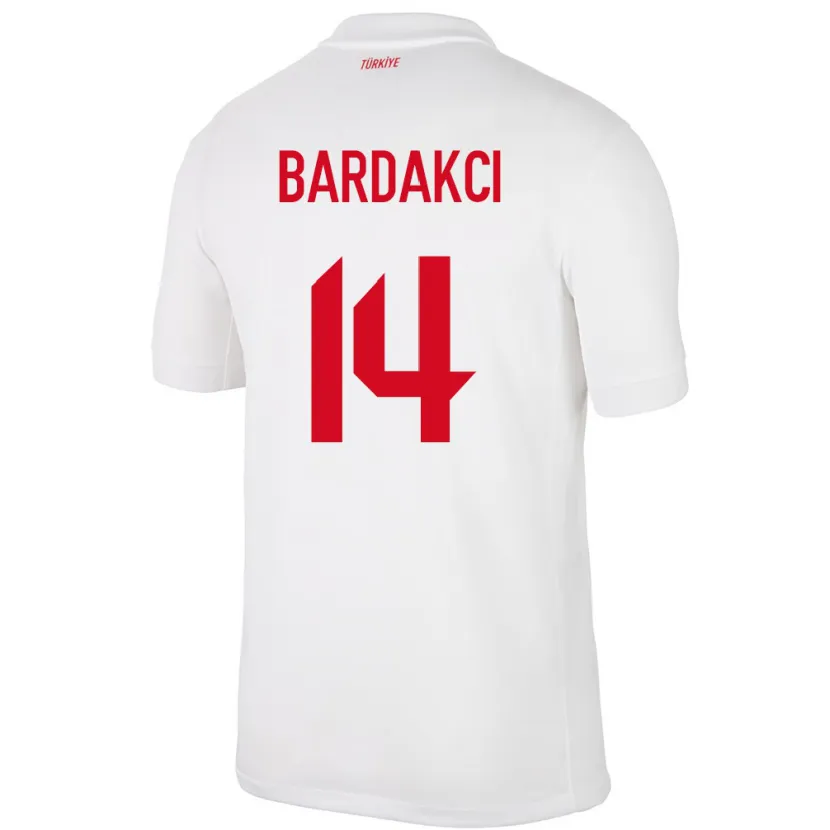 Danxen Niño Camiseta Turquía Abdülkerim Bardakcı #14 Blanco 1ª Equipación 24-26 La Camisa México