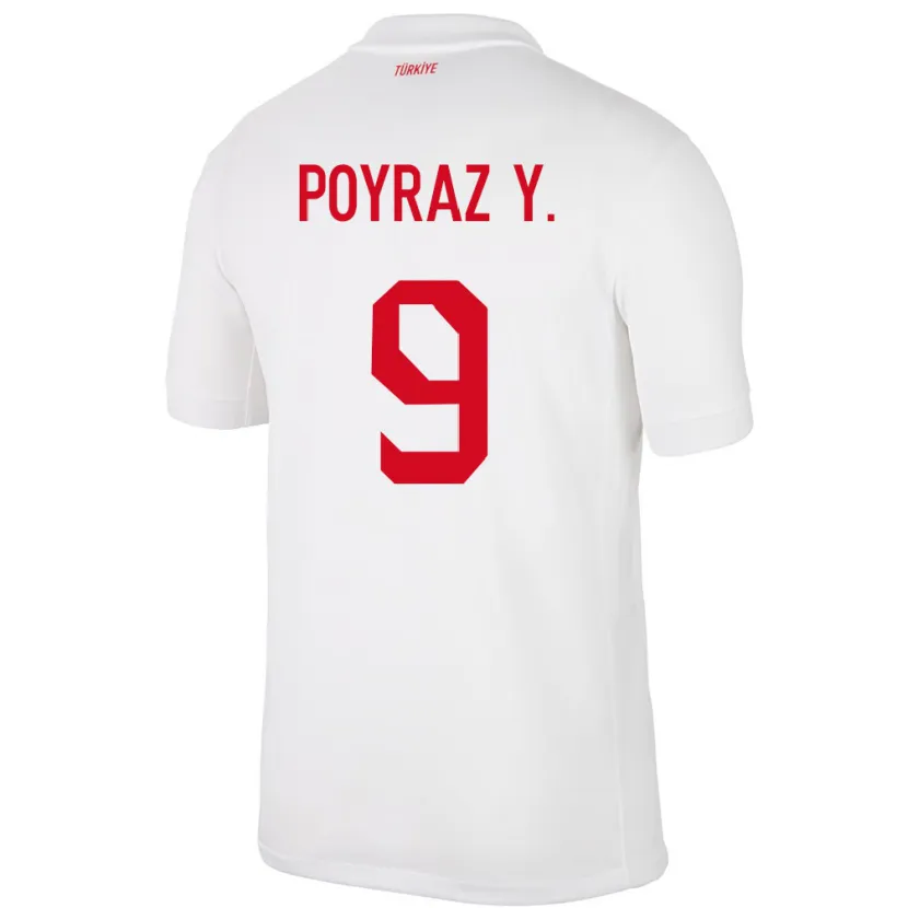 Danxen Niño Camiseta Turquía Poyraz Yıldırım #9 Blanco 1ª Equipación 24-26 La Camisa México