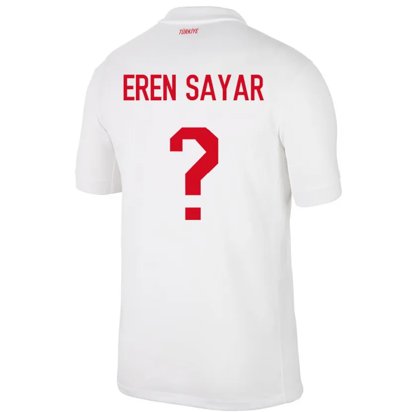 Danxen Niño Camiseta Turquía Emin Eren Sayar #0 Blanco 1ª Equipación 24-26 La Camisa México