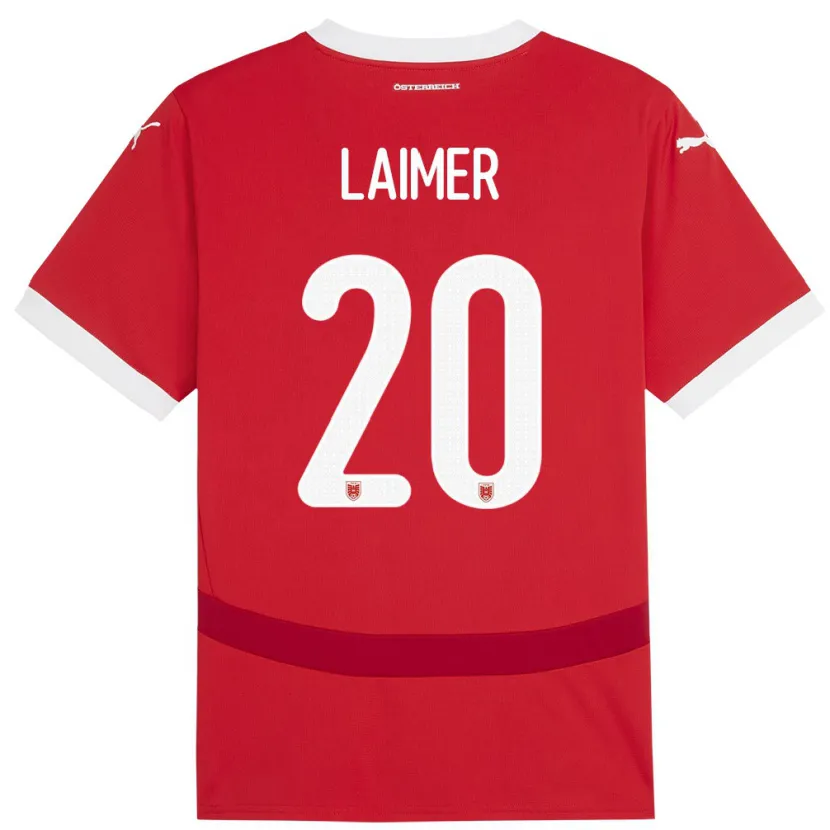 Danxen Niño Camiseta Austria Konrad Laimer #20 Rojo 1ª Equipación 24-26 La Camisa México
