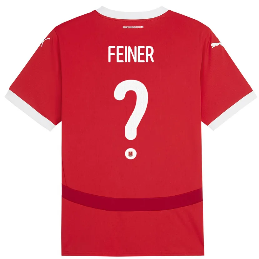 Danxen Niño Camiseta Austria Fabian Feiner #0 Rojo 1ª Equipación 24-26 La Camisa México