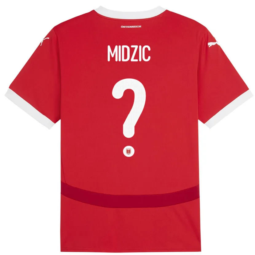 Danxen Niño Camiseta Austria Armin Midzic #0 Rojo 1ª Equipación 24-26 La Camisa México