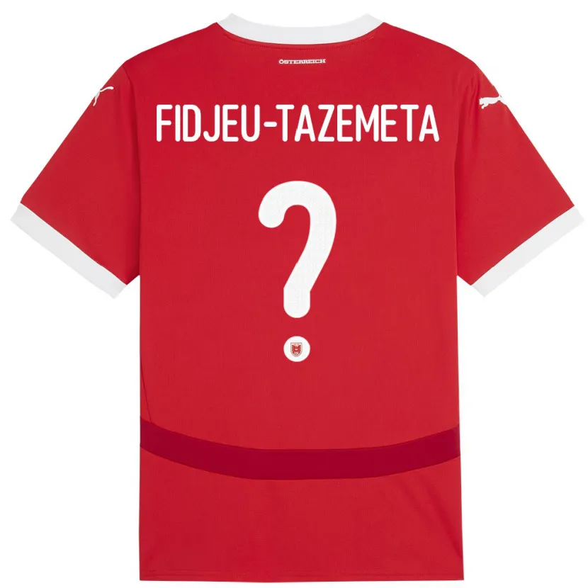 Danxen Niño Camiseta Austria Thierry Fidjeu-Tazemeta #0 Rojo 1ª Equipación 24-26 La Camisa México