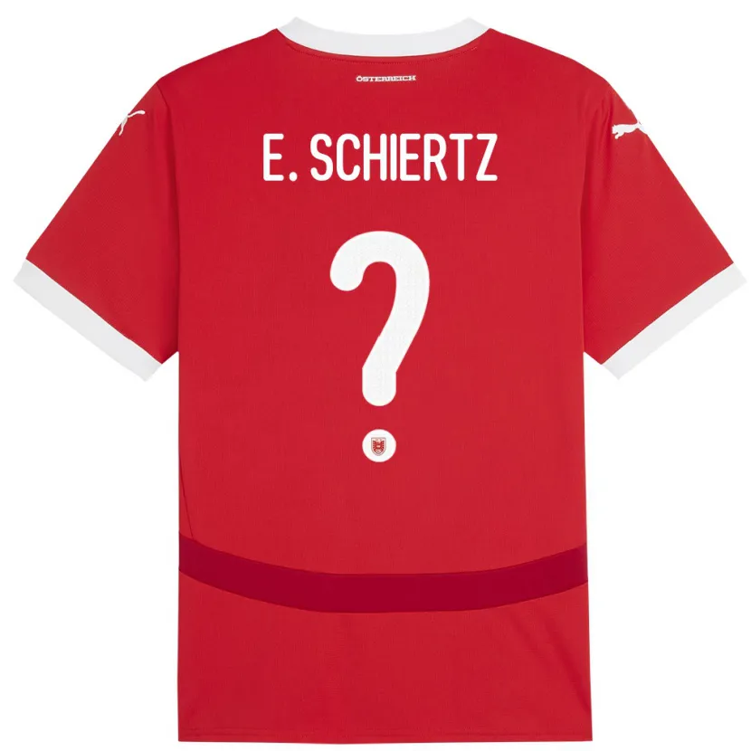 Danxen Niño Camiseta Austria Emilio Schiertz #0 Rojo 1ª Equipación 24-26 La Camisa México