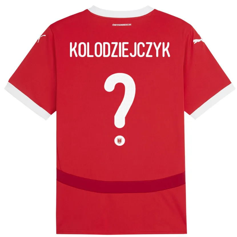 Danxen Niño Camiseta Austria Marek Kolodziejczyk #0 Rojo 1ª Equipación 24-26 La Camisa México
