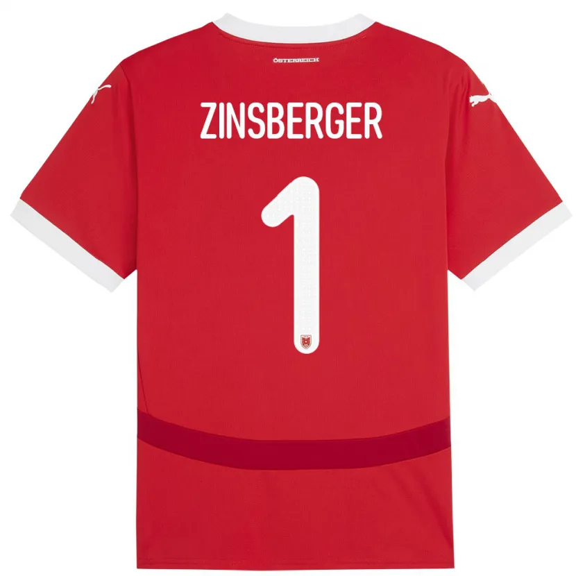 Danxen Niño Camiseta Austria Manuela Zinsberger #1 Rojo 1ª Equipación 24-26 La Camisa México