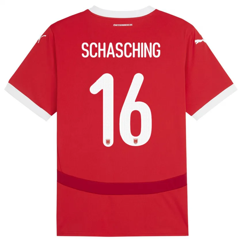 Danxen Niño Camiseta Austria Annabel Schasching #16 Rojo 1ª Equipación 24-26 La Camisa México