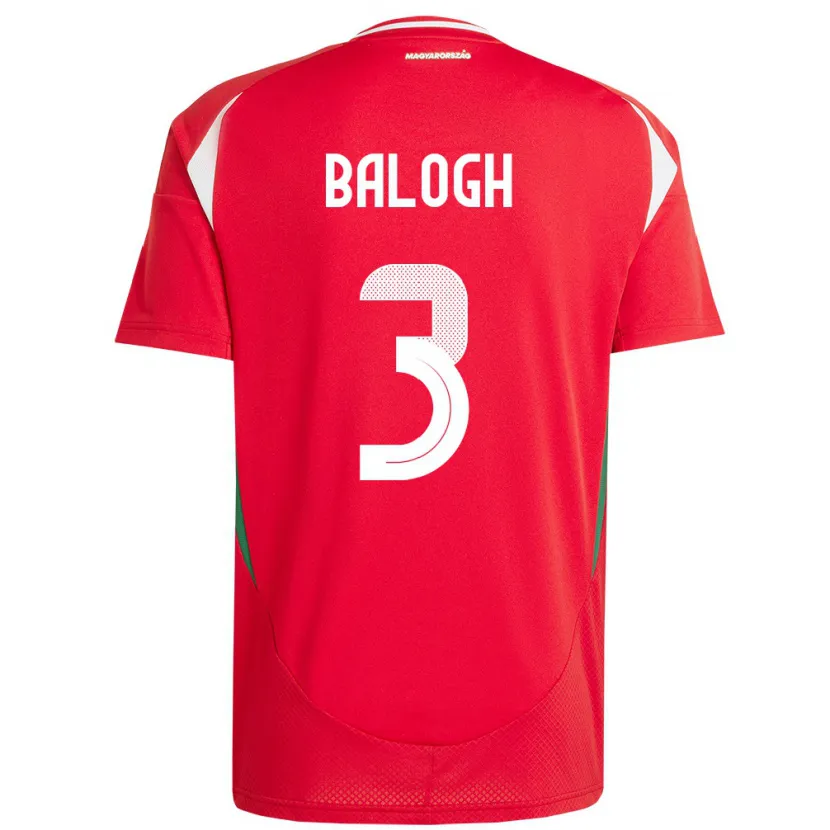 Danxen Niño Camiseta Hungría Botond Balogh #3 Rojo 1ª Equipación 24-26 La Camisa México