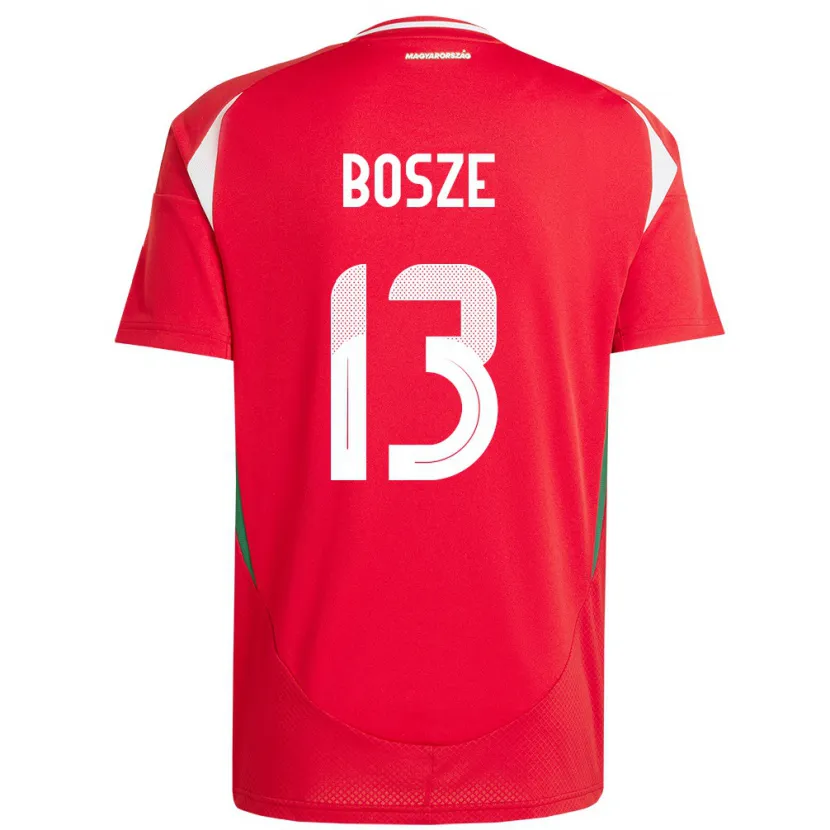 Danxen Niño Camiseta Hungría Levente Bősze #13 Rojo 1ª Equipación 24-26 La Camisa México