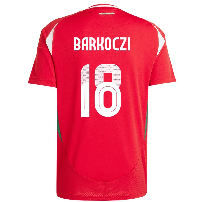 Danxen Niño Camiseta Hungría Barnabás Barkóczi #18 Rojo 1ª Equipación 24-26 La Camisa México
