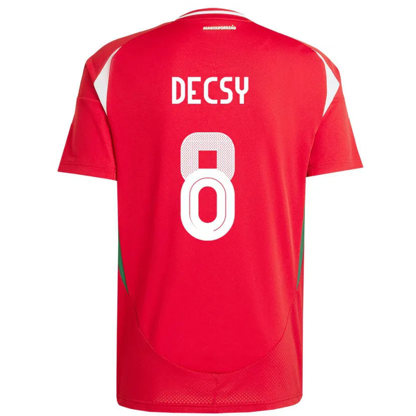 Danxen Niño Camiseta Hungría Ádám Décsy #8 Rojo 1ª Equipación 24-26 La Camisa México
