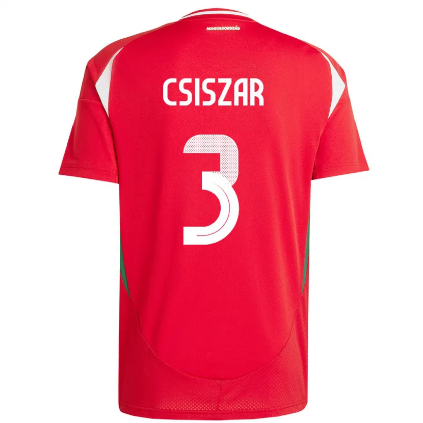 Danxen Niño Camiseta Hungría Henrietta Csiszar #3 Rojo 1ª Equipación 24-26 La Camisa México