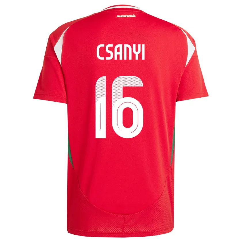 Danxen Niño Camiseta Hungría Diána Csányi #16 Rojo 1ª Equipación 24-26 La Camisa México
