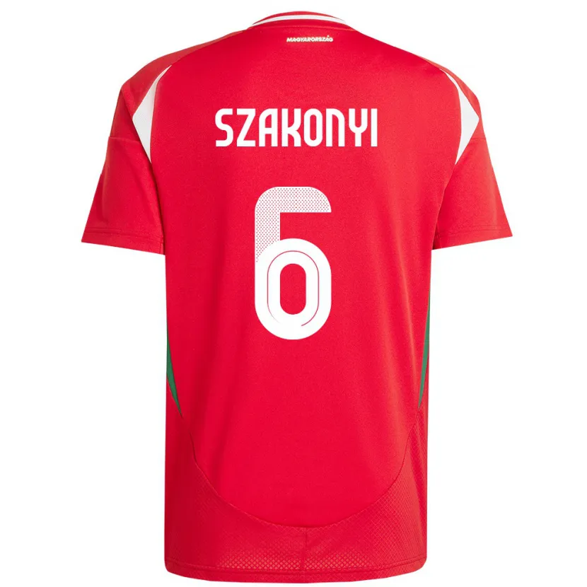 Danxen Niño Camiseta Hungría Emese Szakonyi #6 Rojo 1ª Equipación 24-26 La Camisa México