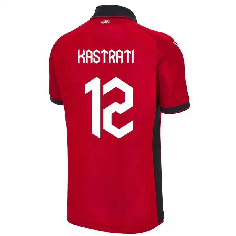 Danxen Niño Camiseta Albania Elhan Kastrati #12 Rojo 1ª Equipación 24-26 La Camisa México