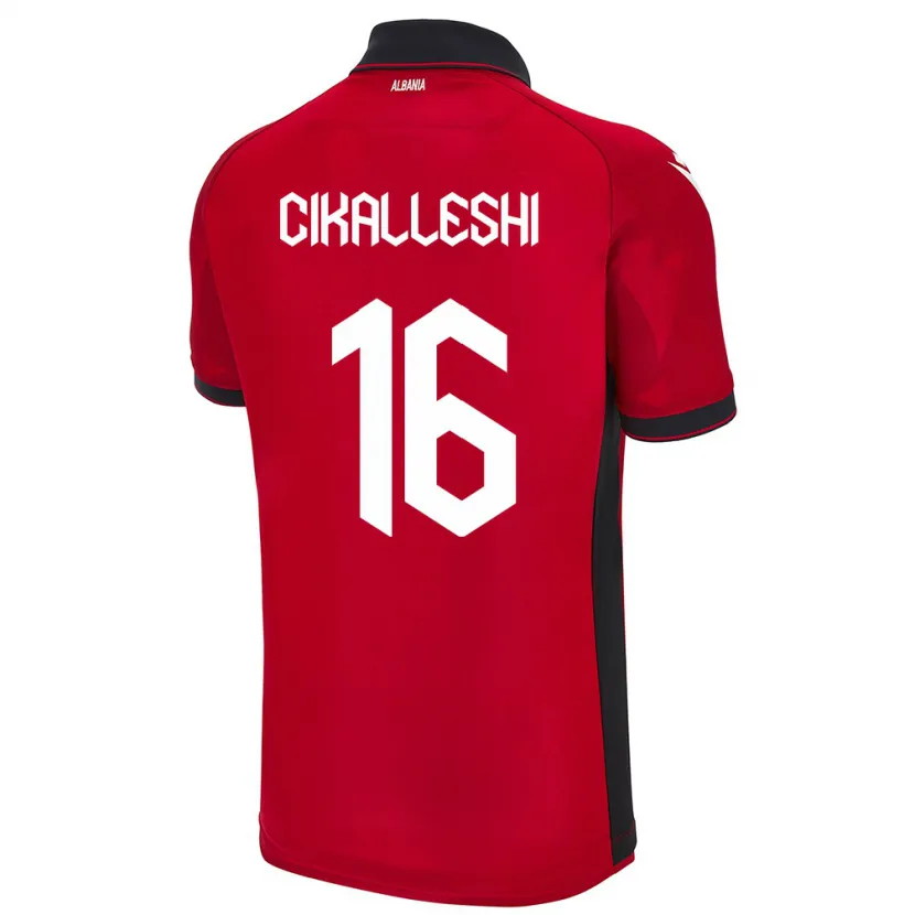 Danxen Niño Camiseta Albania Sokol Cikalleshi #16 Rojo 1ª Equipación 24-26 La Camisa México