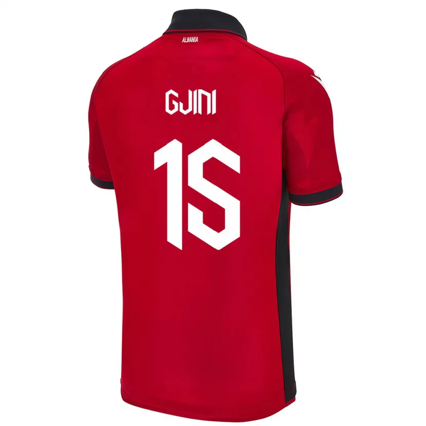 Danxen Niño Camiseta Albania Elmando Gjini #15 Rojo 1ª Equipación 24-26 La Camisa México