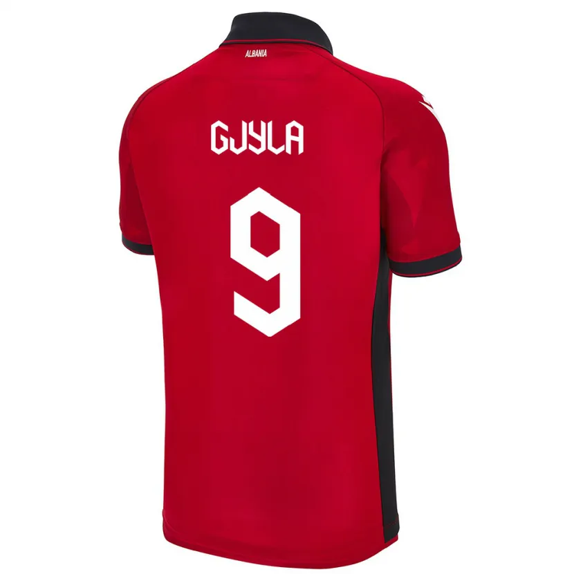 Danxen Niño Camiseta Albania Brayan Gjyla #9 Rojo 1ª Equipación 24-26 La Camisa México