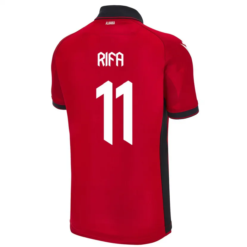 Danxen Niño Camiseta Albania Oresti Rifa #11 Rojo 1ª Equipación 24-26 La Camisa México