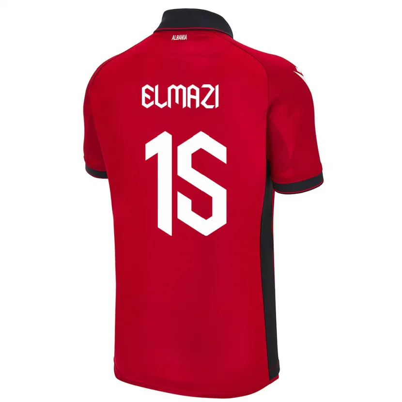 Danxen Niño Camiseta Albania Enea Elmazi #15 Rojo 1ª Equipación 24-26 La Camisa México