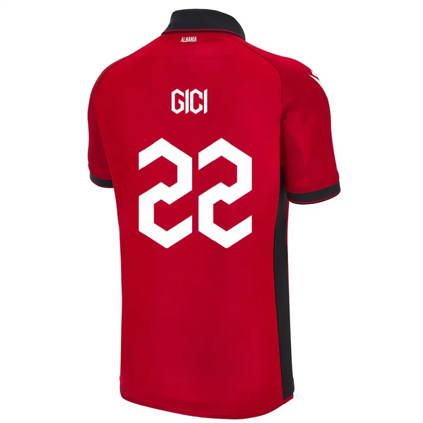 Danxen Niño Camiseta Albania Matias Gici #22 Rojo 1ª Equipación 24-26 La Camisa México