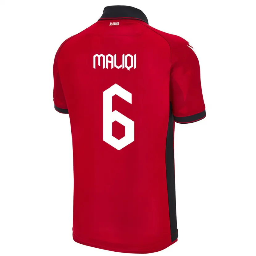 Danxen Niño Camiseta Albania Sara Maliqi #6 Rojo 1ª Equipación 24-26 La Camisa México