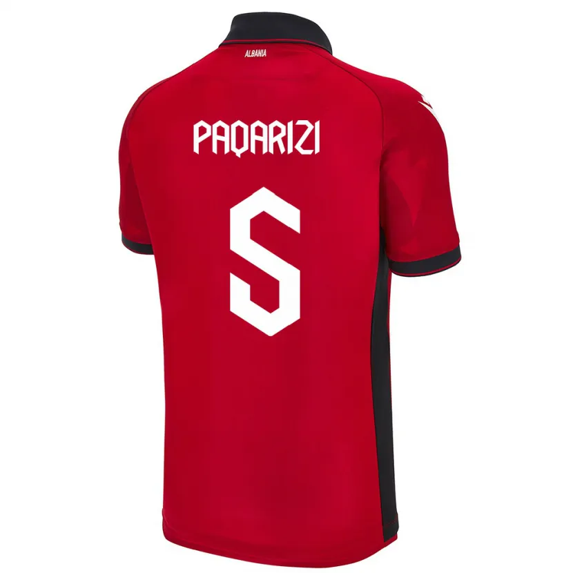 Danxen Niño Camiseta Albania Vesa Paqarizi #5 Rojo 1ª Equipación 24-26 La Camisa México