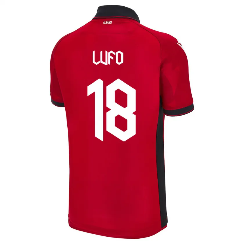 Danxen Niño Camiseta Albania Esi Lufo #18 Rojo 1ª Equipación 24-26 La Camisa México