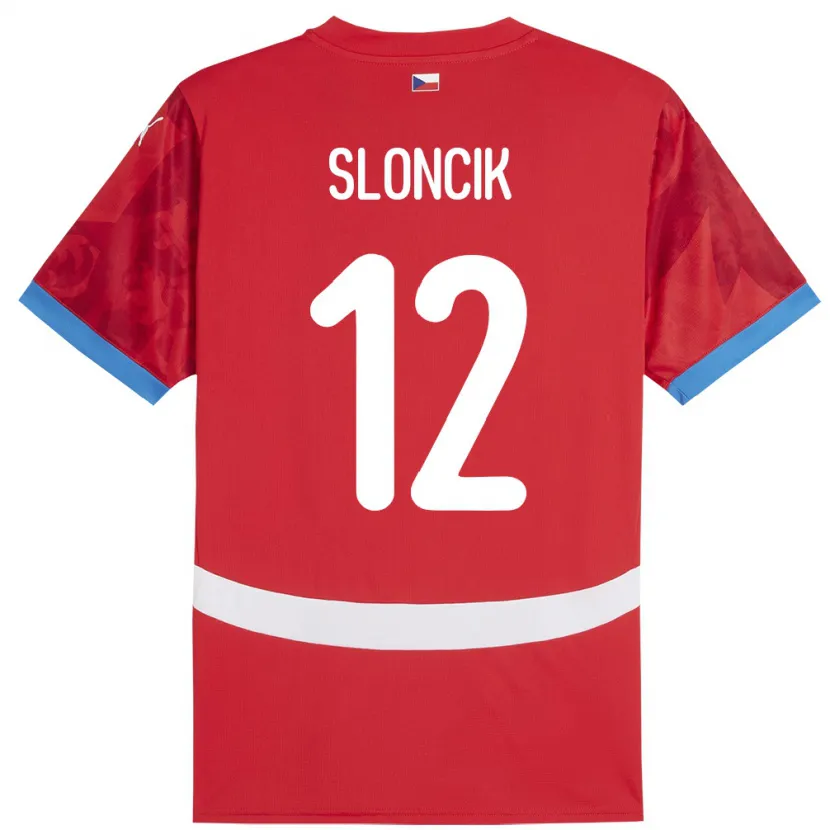 Danxen Niño Camiseta Chequia Tom Sloncik #12 Rojo 1ª Equipación 24-26 La Camisa México