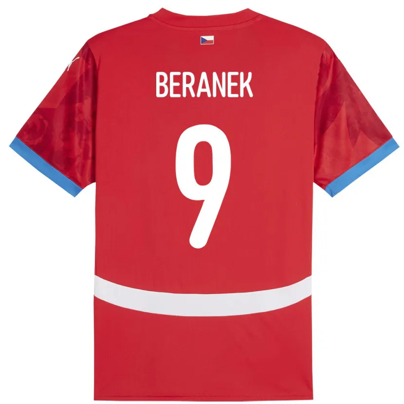 Danxen Niño Camiseta Chequia Marek Beranek #9 Rojo 1ª Equipación 24-26 La Camisa México