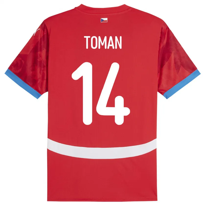Danxen Niño Camiseta Chequia Zdenek Toman #14 Rojo 1ª Equipación 24-26 La Camisa México