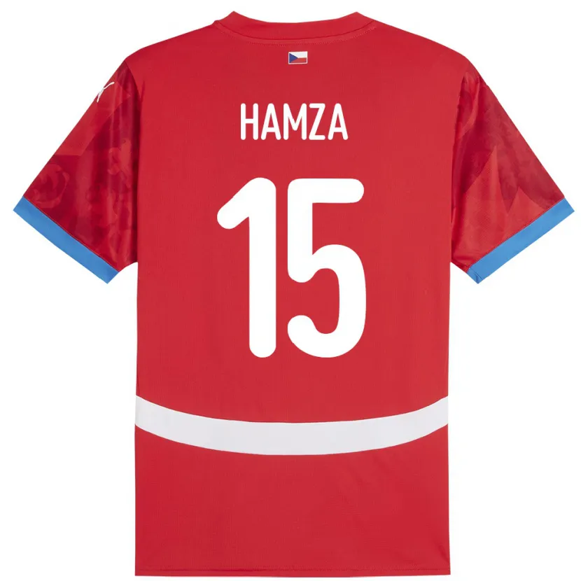 Danxen Niño Camiseta Chequia Jiri Hamza #15 Rojo 1ª Equipación 24-26 La Camisa México