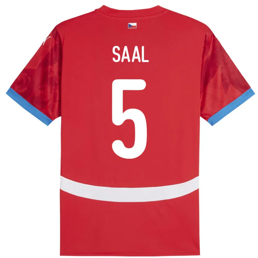 Danxen Niño Camiseta Chequia Lukas Saal #5 Rojo 1ª Equipación 24-26 La Camisa México