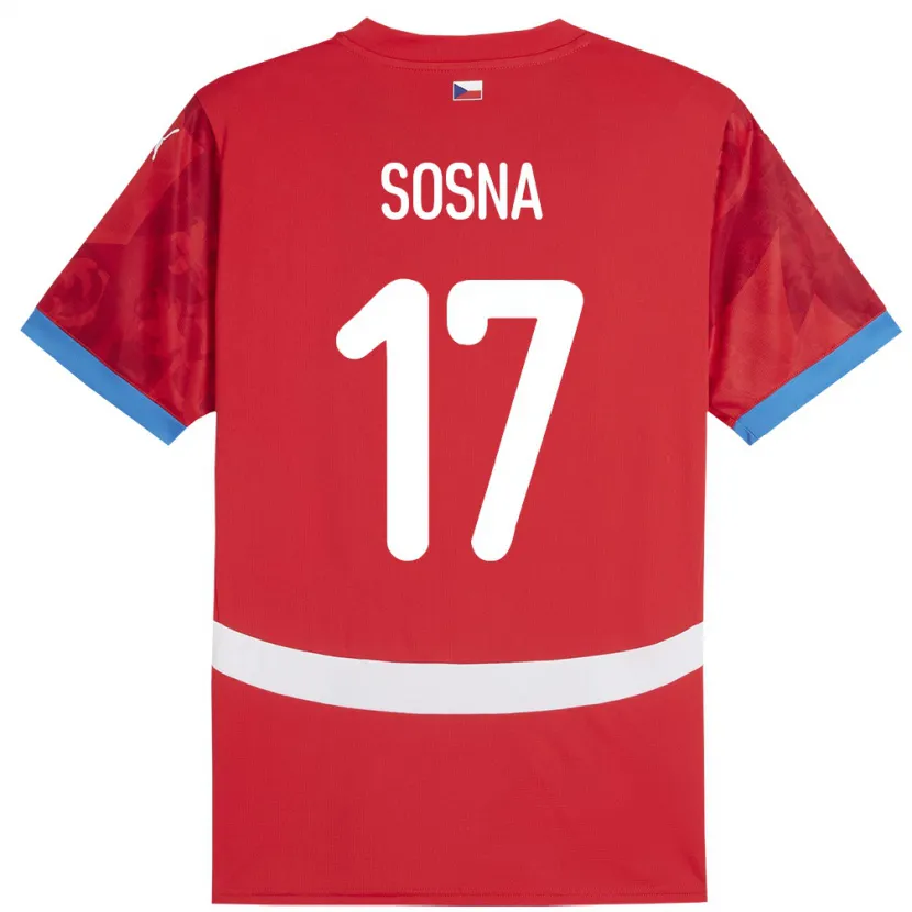Danxen Niño Camiseta Chequia Adam Sosna #17 Rojo 1ª Equipación 24-26 La Camisa México