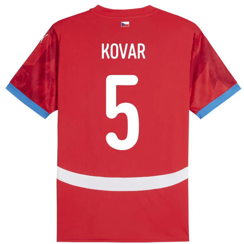 Danxen Niño Camiseta Chequia Martin Kovar #5 Rojo 1ª Equipación 24-26 La Camisa México