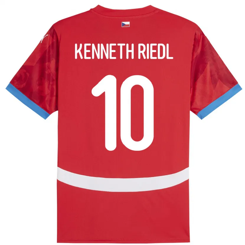 Danxen Niño Camiseta Chequia Victor Kenneth Riedl #10 Rojo 1ª Equipación 24-26 La Camisa México