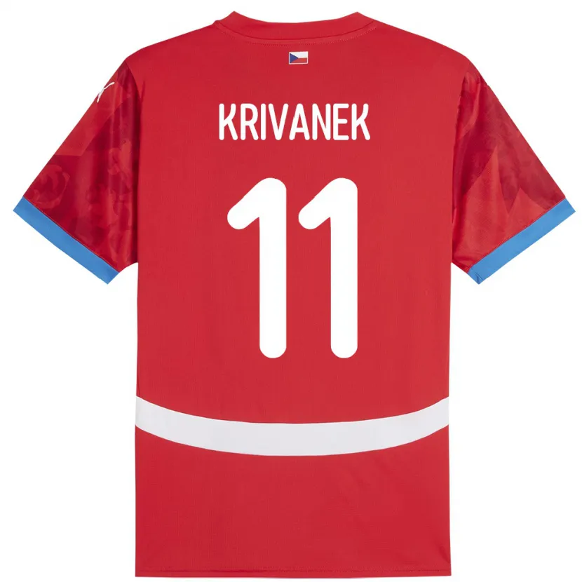 Danxen Niño Camiseta Chequia Jan Krivanek #11 Rojo 1ª Equipación 24-26 La Camisa México