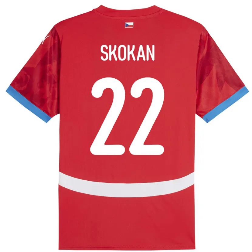 Danxen Niño Camiseta Chequia Vitek Skokan #22 Rojo 1ª Equipación 24-26 La Camisa México