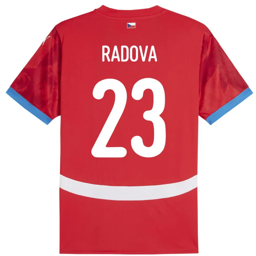 Danxen Niño Camiseta Chequia Michaela Radová #23 Rojo 1ª Equipación 24-26 La Camisa México