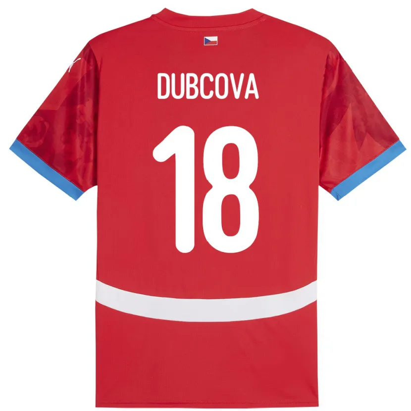 Danxen Niño Camiseta Chequia Kamila Dubcová #18 Rojo 1ª Equipación 24-26 La Camisa México
