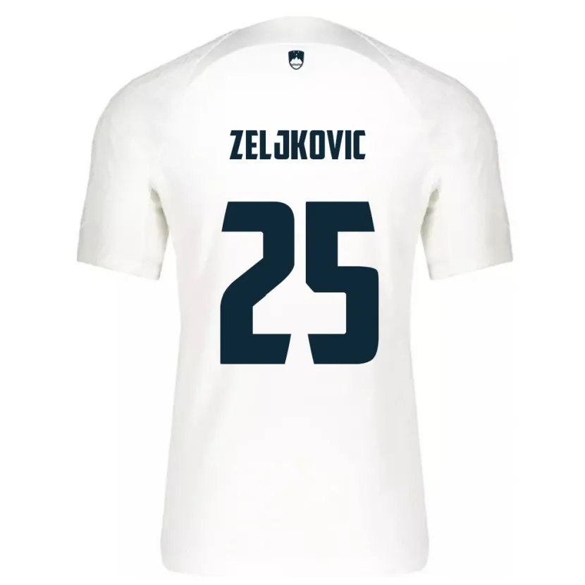 Danxen Niño Camiseta Eslovenia Adrian Zeljkovic #25 Blanco 1ª Equipación 24-26 La Camisa México