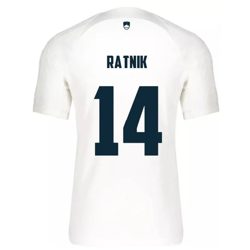 Danxen Niño Camiseta Eslovenia Marcel Ratnik #14 Blanco 1ª Equipación 24-26 La Camisa México