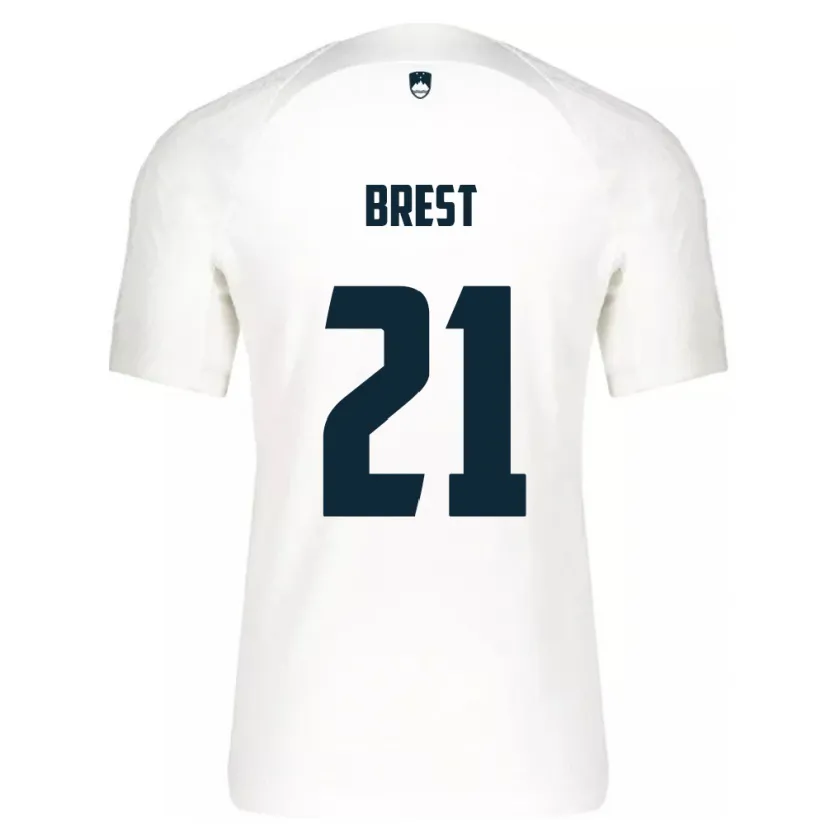Danxen Niño Camiseta Eslovenia Marko Brest #21 Blanco 1ª Equipación 24-26 La Camisa México