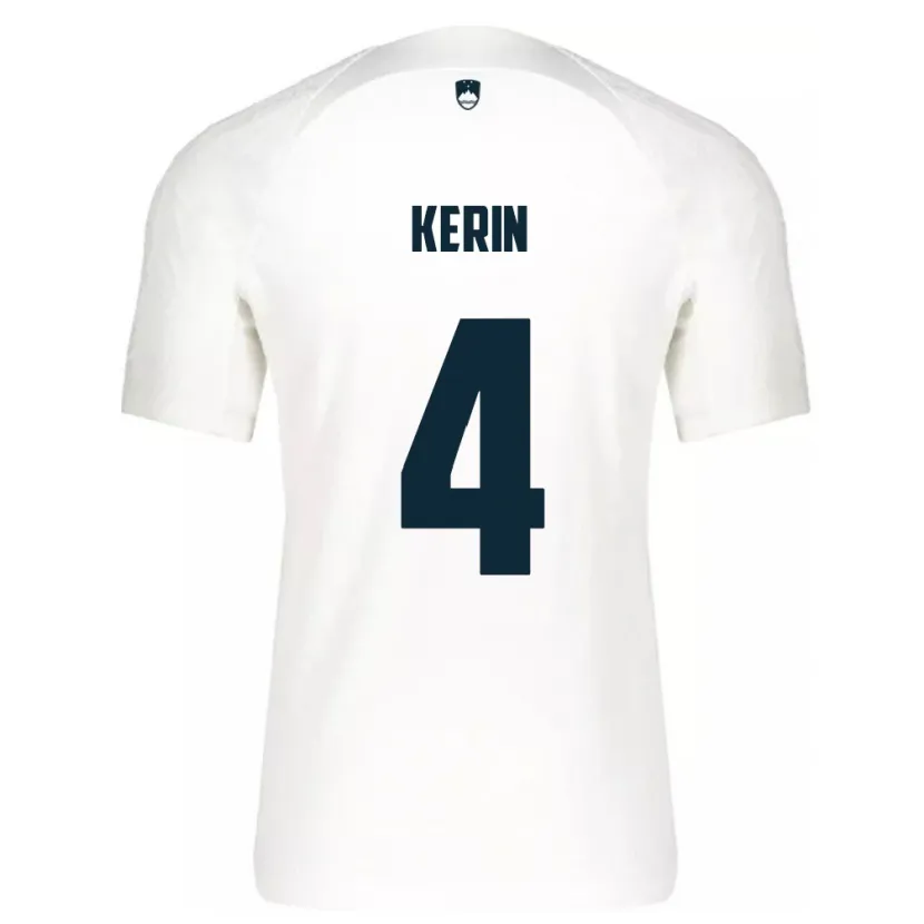 Danxen Niño Camiseta Eslovenia Mark Kerin #4 Blanco 1ª Equipación 24-26 La Camisa México