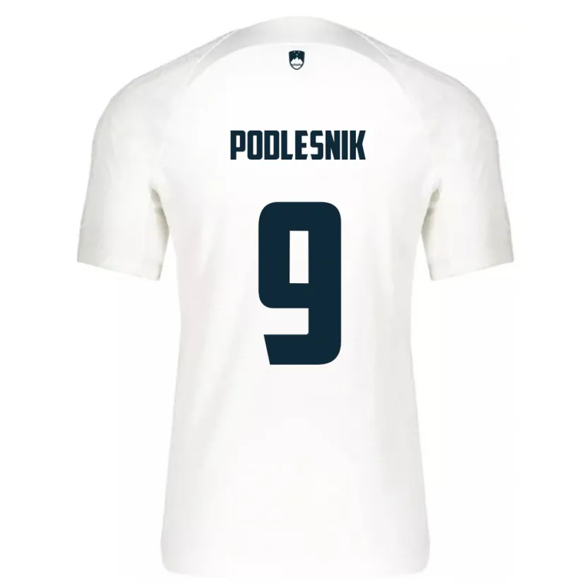 Danxen Niño Camiseta Eslovenia Nik Podlesnik #9 Blanco 1ª Equipación 24-26 La Camisa México