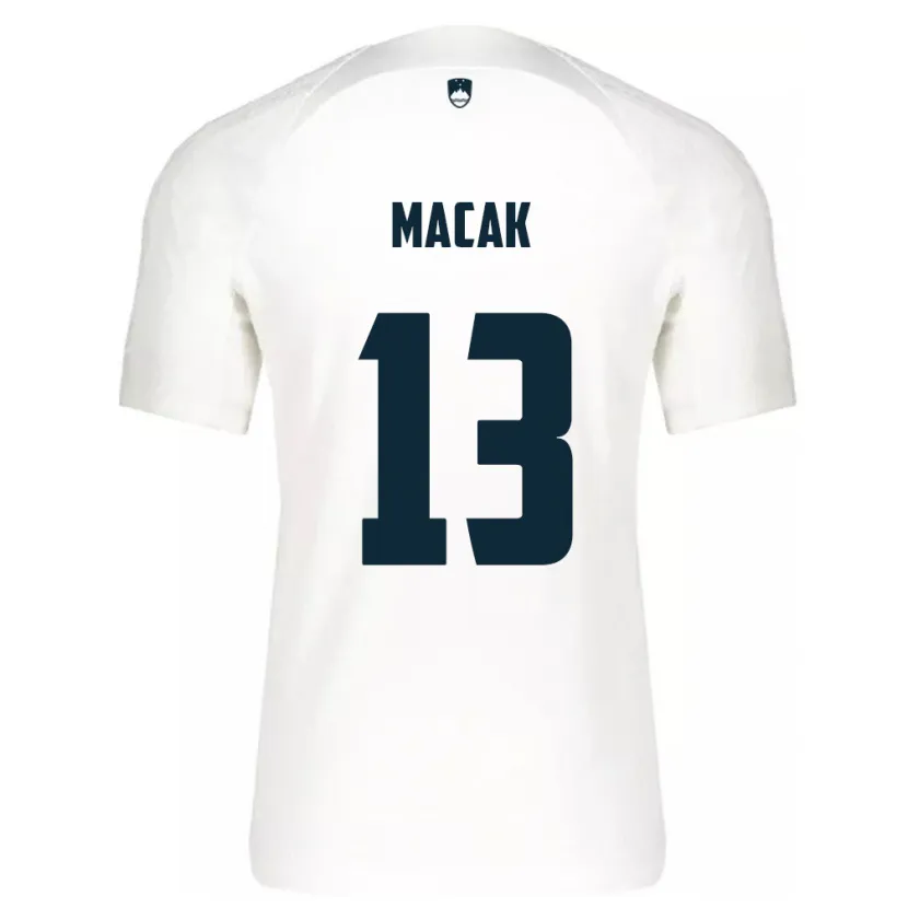 Danxen Niño Camiseta Eslovenia Tian Macak #13 Blanco 1ª Equipación 24-26 La Camisa México